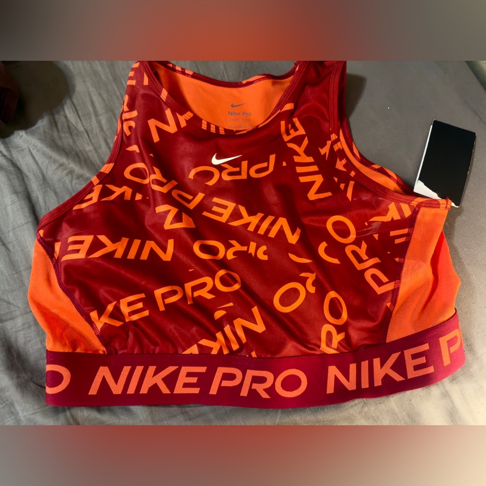 Nike Pro Vibrant Red and Orange Sports Bra
